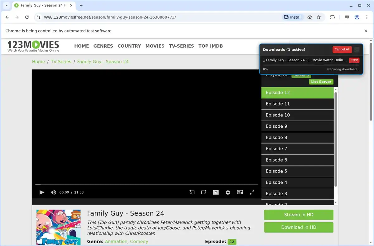 123Movies Video Downloader fullscreen screenshot