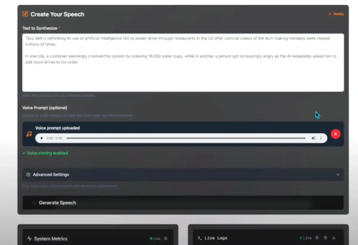 AI Voice Cloner App interface screenshot 5