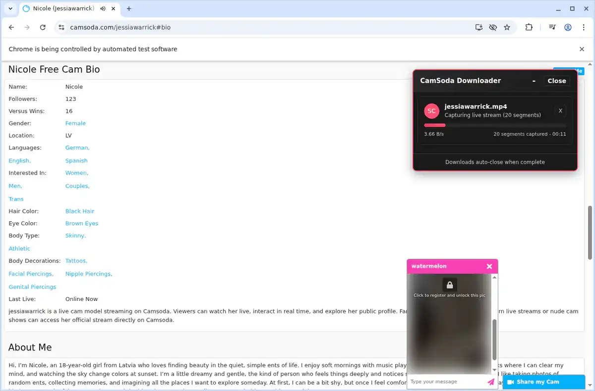 CamSoda Video Downloader fullscreen screenshot