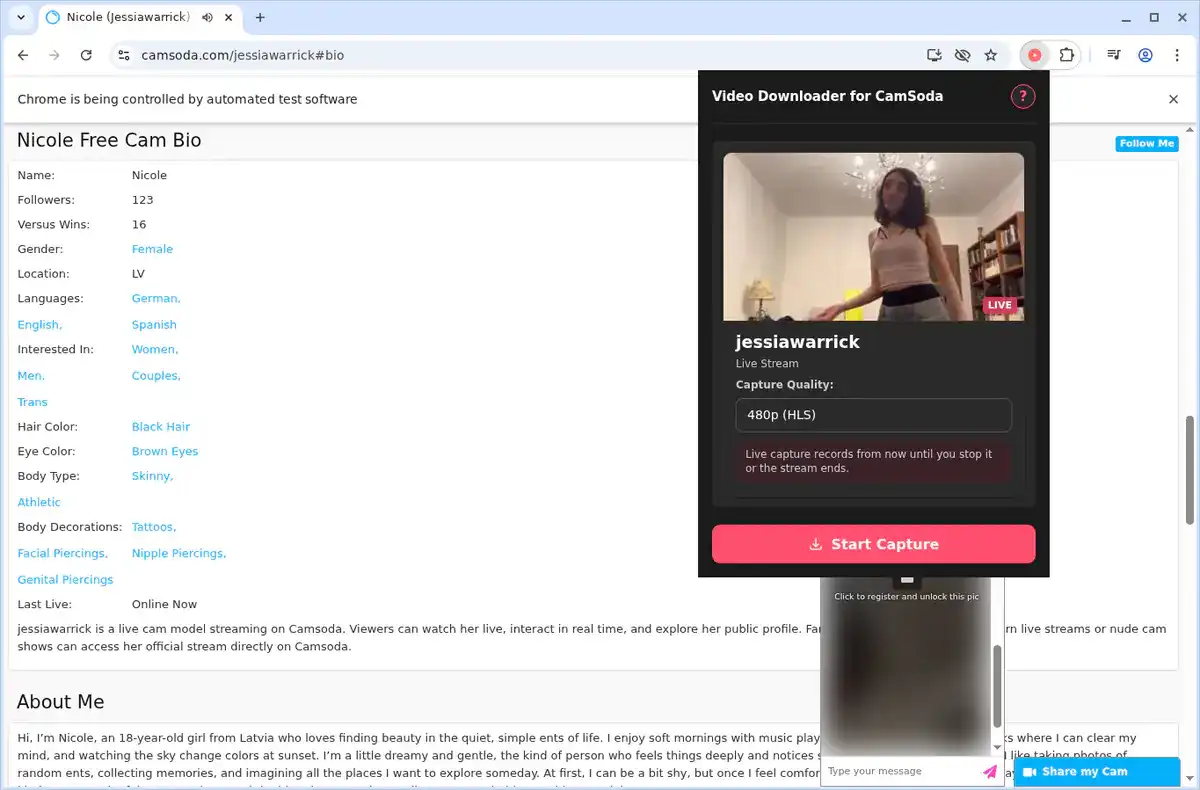 CamSoda Video Downloader fullscreen screenshot