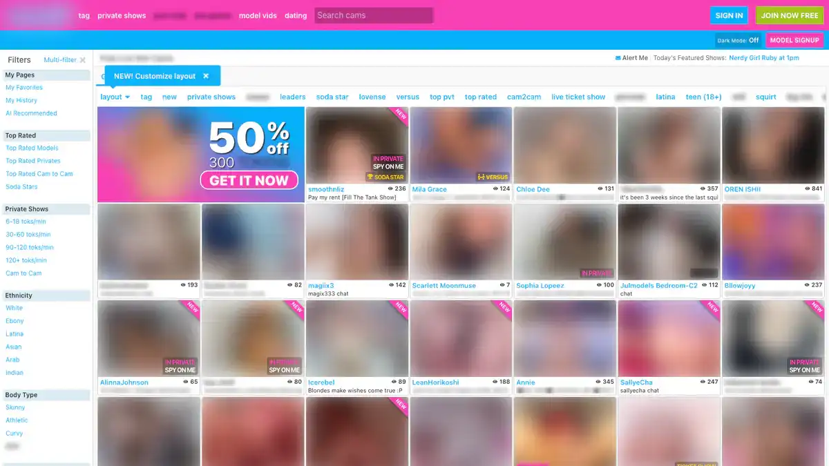 CamSoda Video Downloader website preview