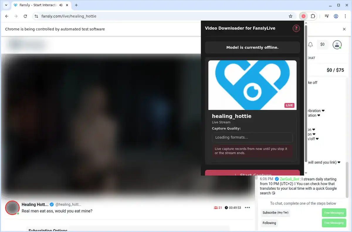 Fansly Live Downloader fullscreen screenshot