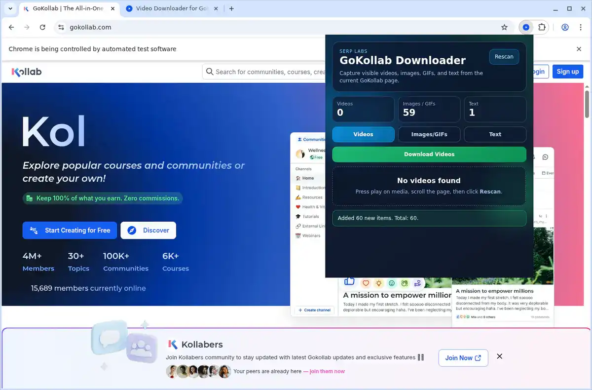 GoKollab Downloader fullscreen screenshot