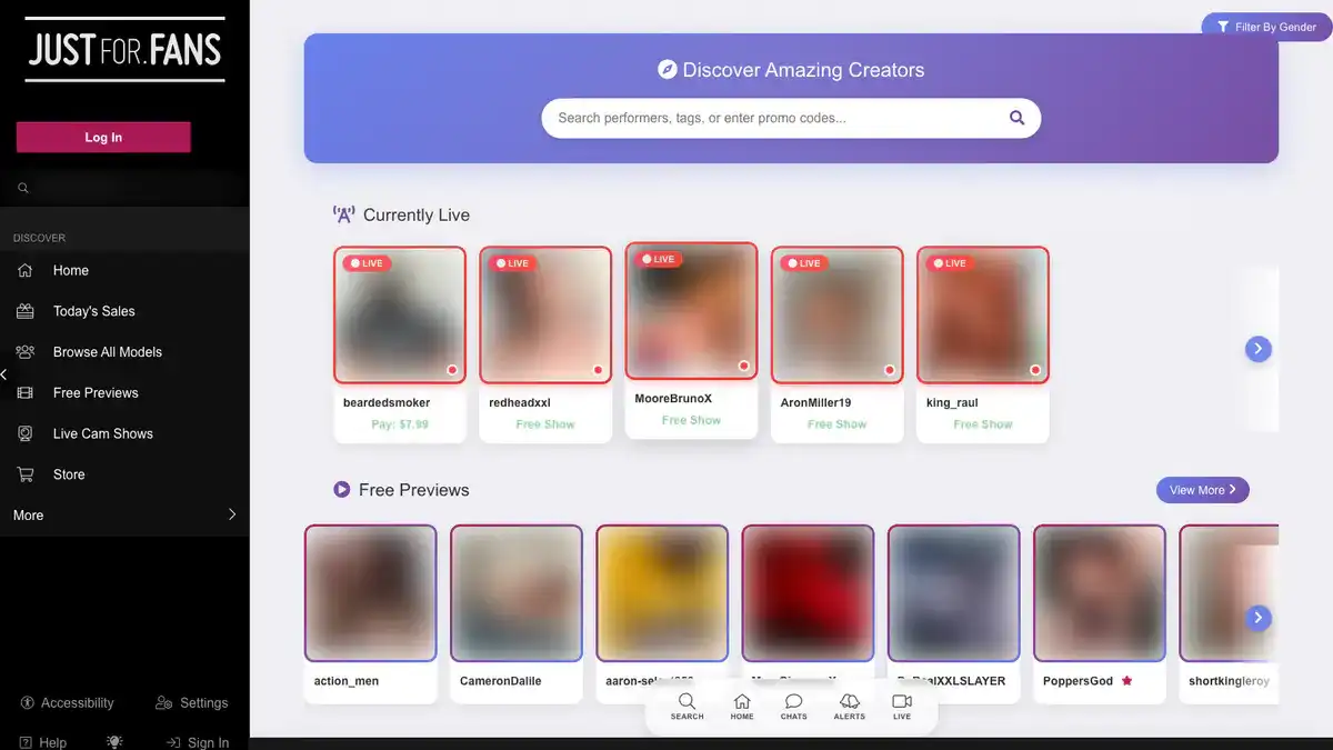 JustForFans Downloader website preview