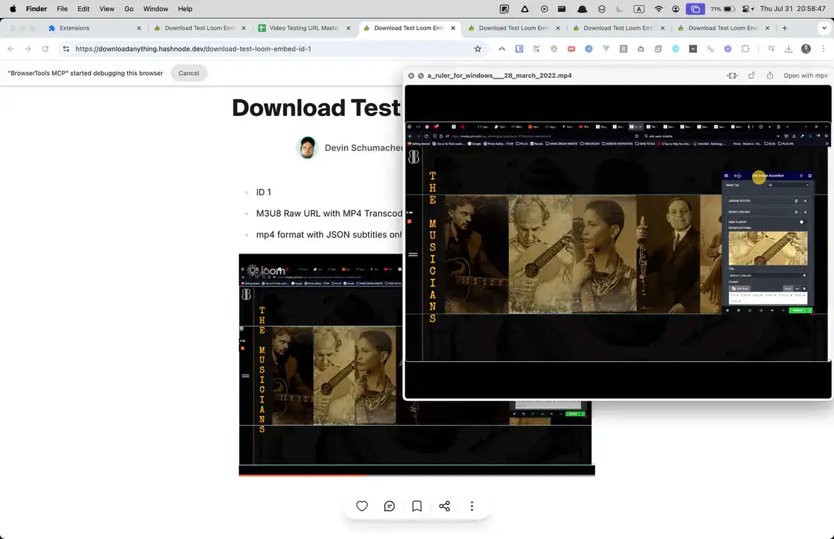 Loom Video Downloader recording progress view
