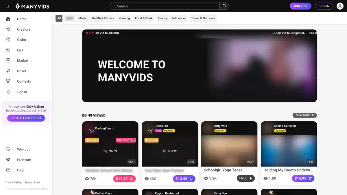 ManyVids Video Downloader website preview
