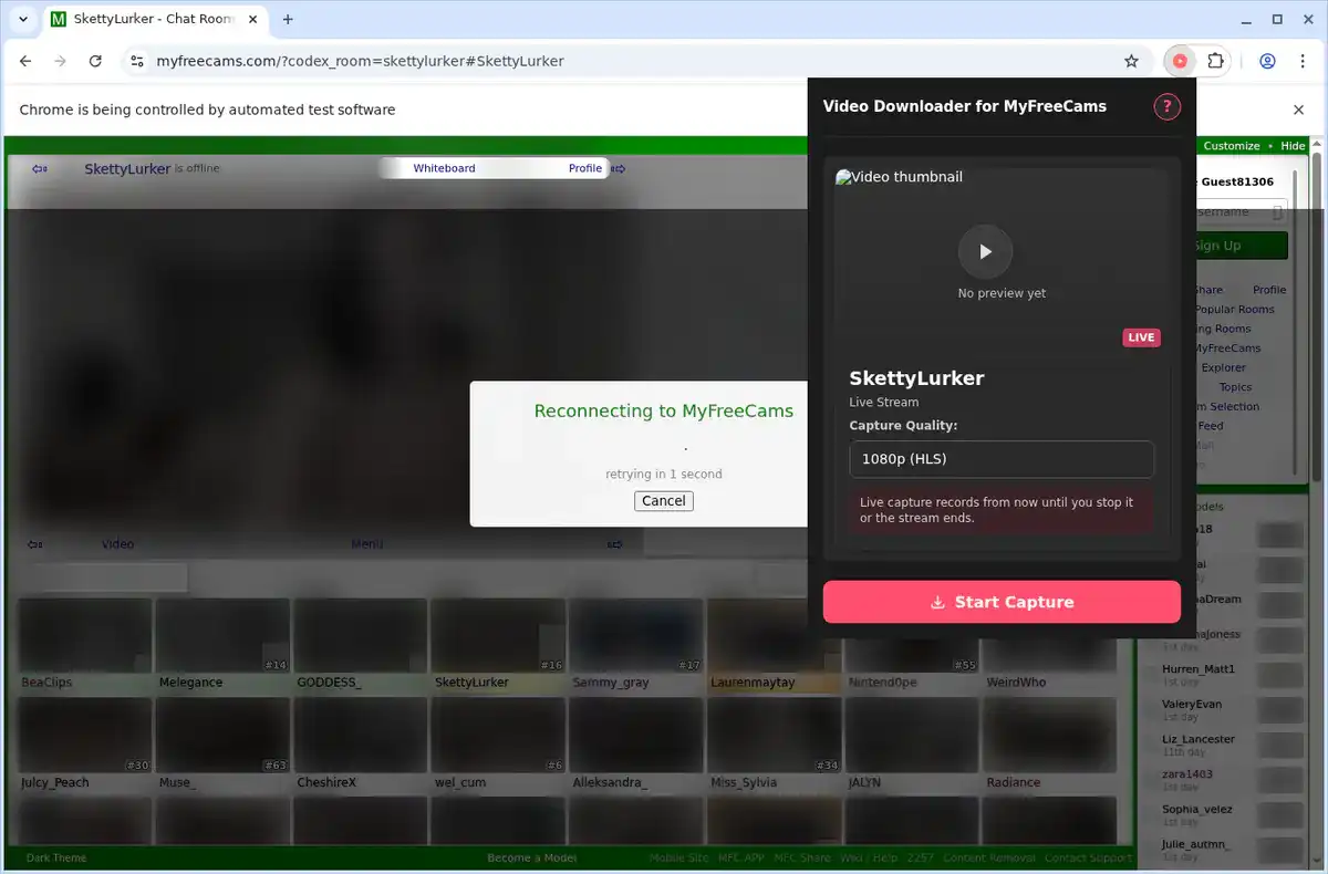 MyFreeCams Video Downloader fullscreen screenshot