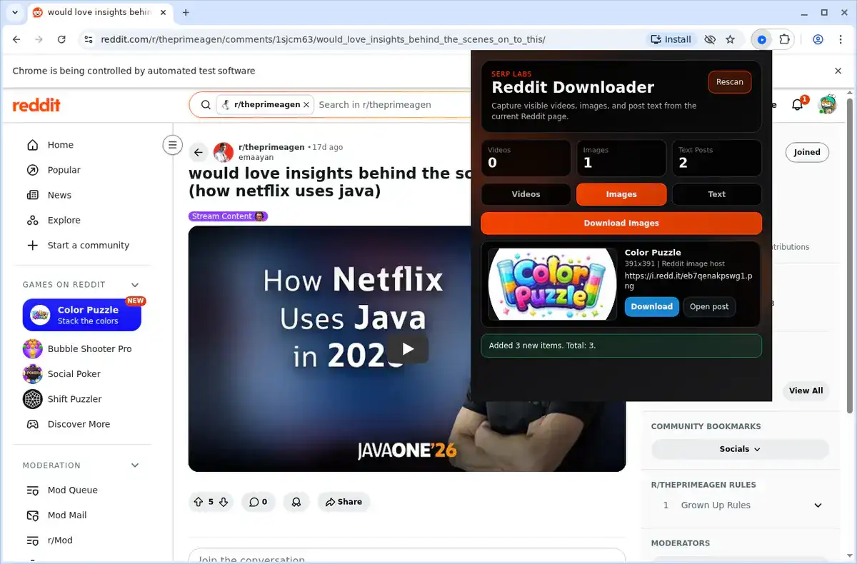 Reddit Downloader fullscreen screenshot