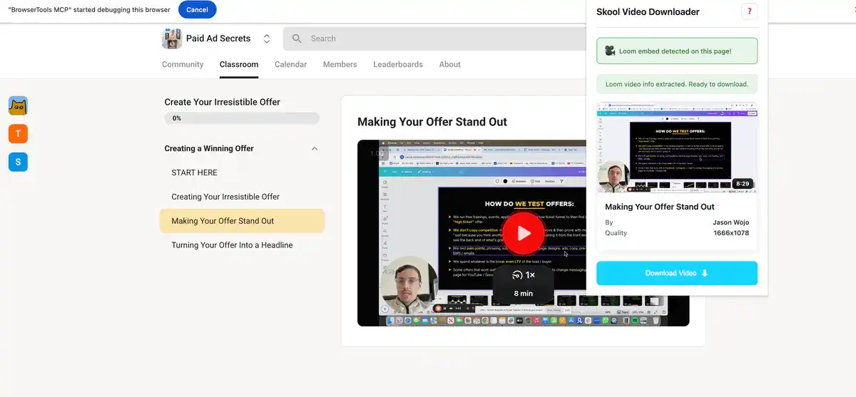 Skool Video Downloader screenshot