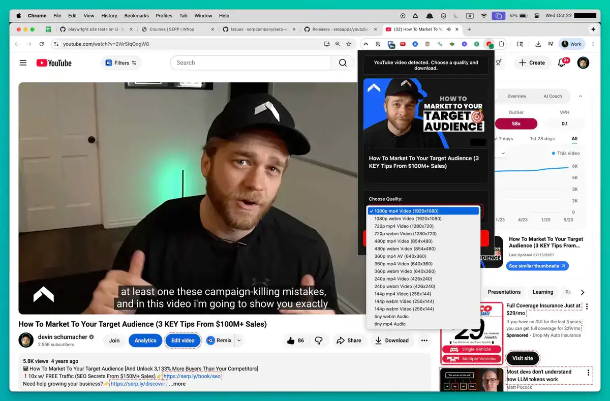 YouTube Downloader download queue with progress indicators