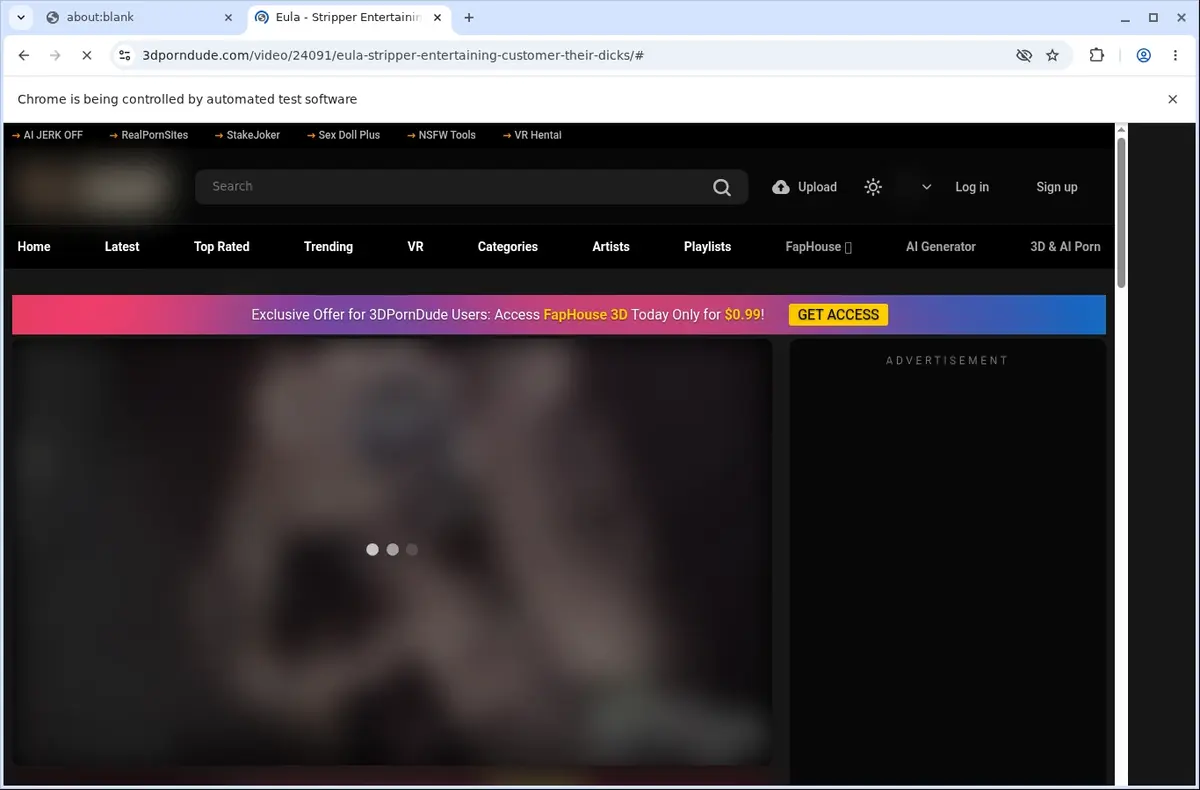 3dporndude Video Downloader page open in the browser