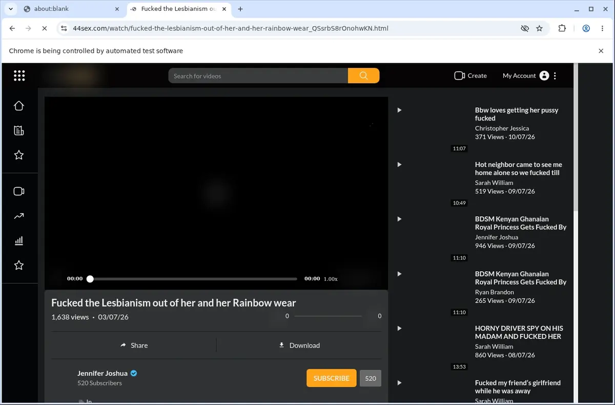 44sex Video Downloader page open in the browser