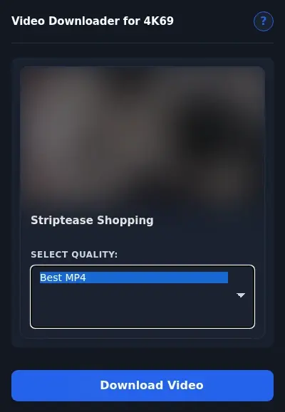 4K69 Downloader format dropdown options