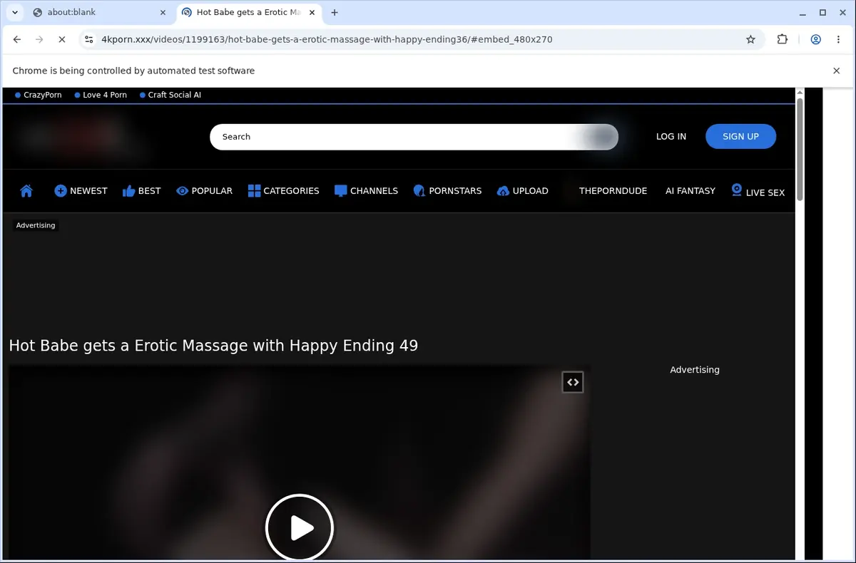 4kPorn Downloader page open in the browser