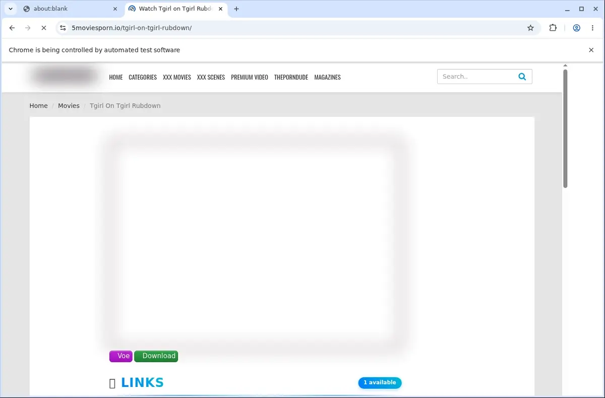 5MoviesPorn Downloader page open in the browser