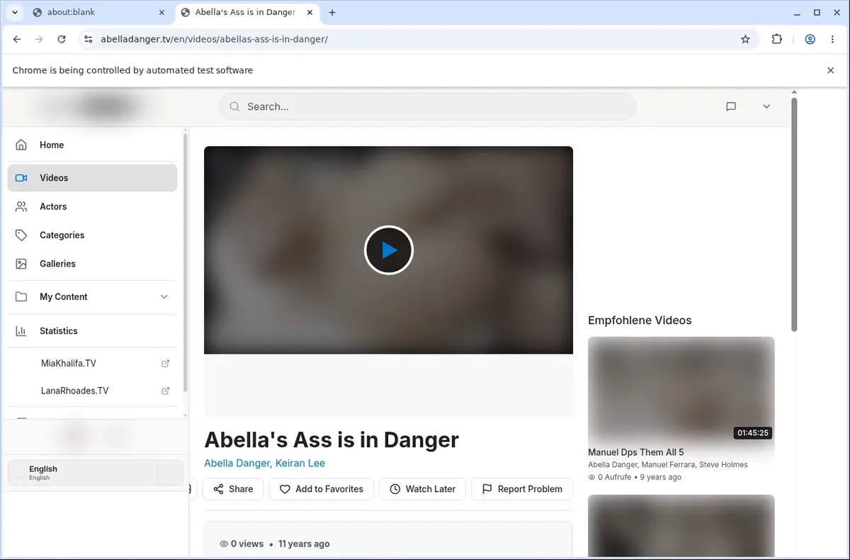 AbellaDanger.tv Downloader page open in the browser