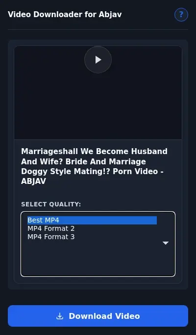 Abjav Video Downloader format dropdown options