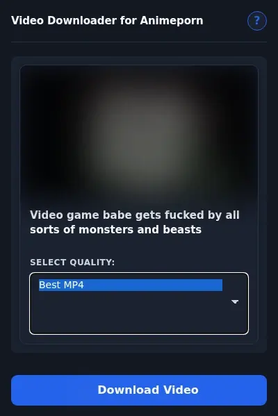 Animeporn Video Downloader format dropdown options