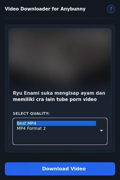 AnyBunny Downloader format dropdown options