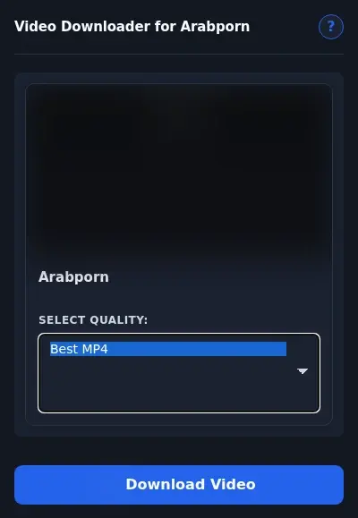 Arabporn Video Downloader format dropdown options