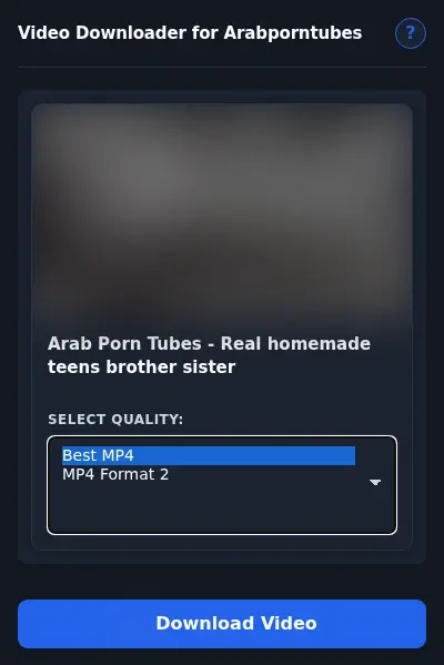 Arabporntubes Video Downloader format dropdown options
