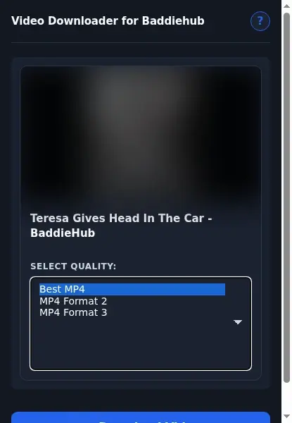 Baddiehub Downloader format dropdown options