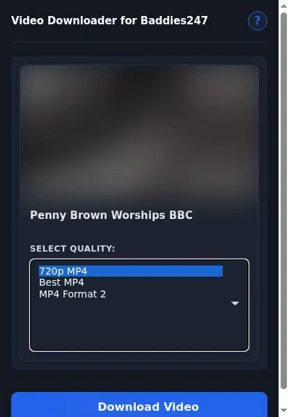 Baddies247 Video Downloader format dropdown options