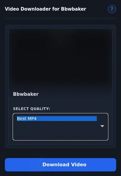 BBWBaker Downloader format dropdown options
