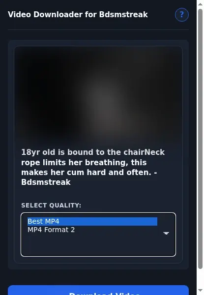 Bdsmstreak Downloader format dropdown options