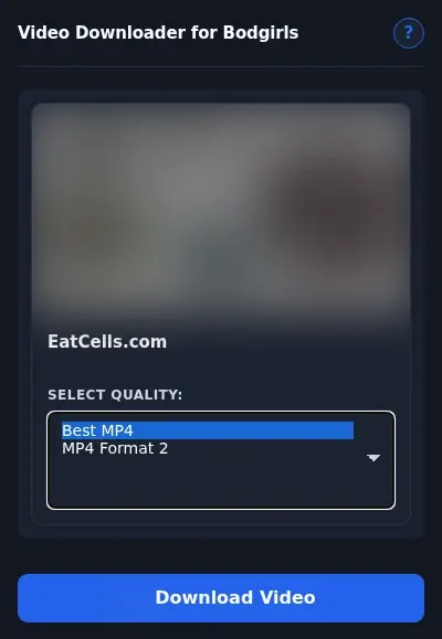 Bod Girls Video Downloader format dropdown options