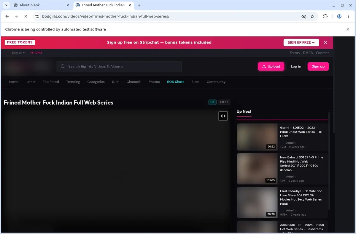 Bod Girls Video Downloader page open in the browser