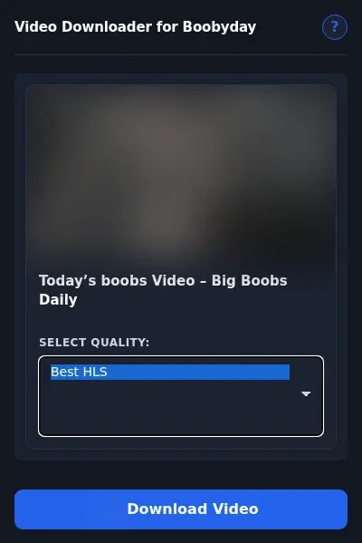 BoobyDay Video Downloader format dropdown options