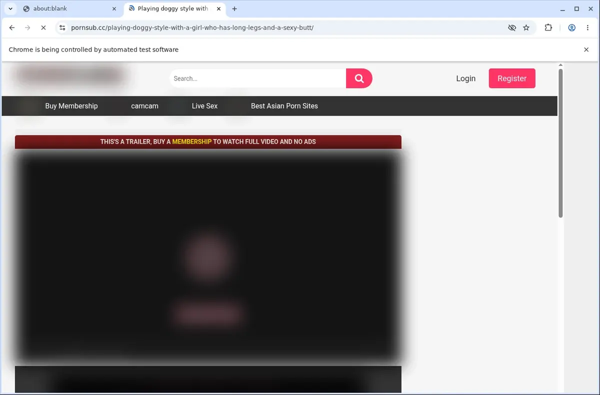 CamCam Video Downloader page open in the browser
