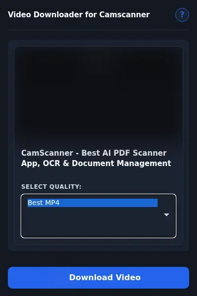 CamScanner Media Downloader format dropdown options