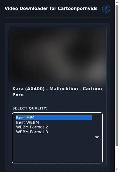 CartoonPornVids Video Downloader format dropdown options