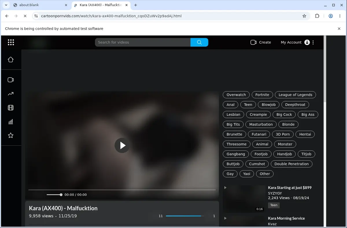 CartoonPornVids Video Downloader page open in the browser
