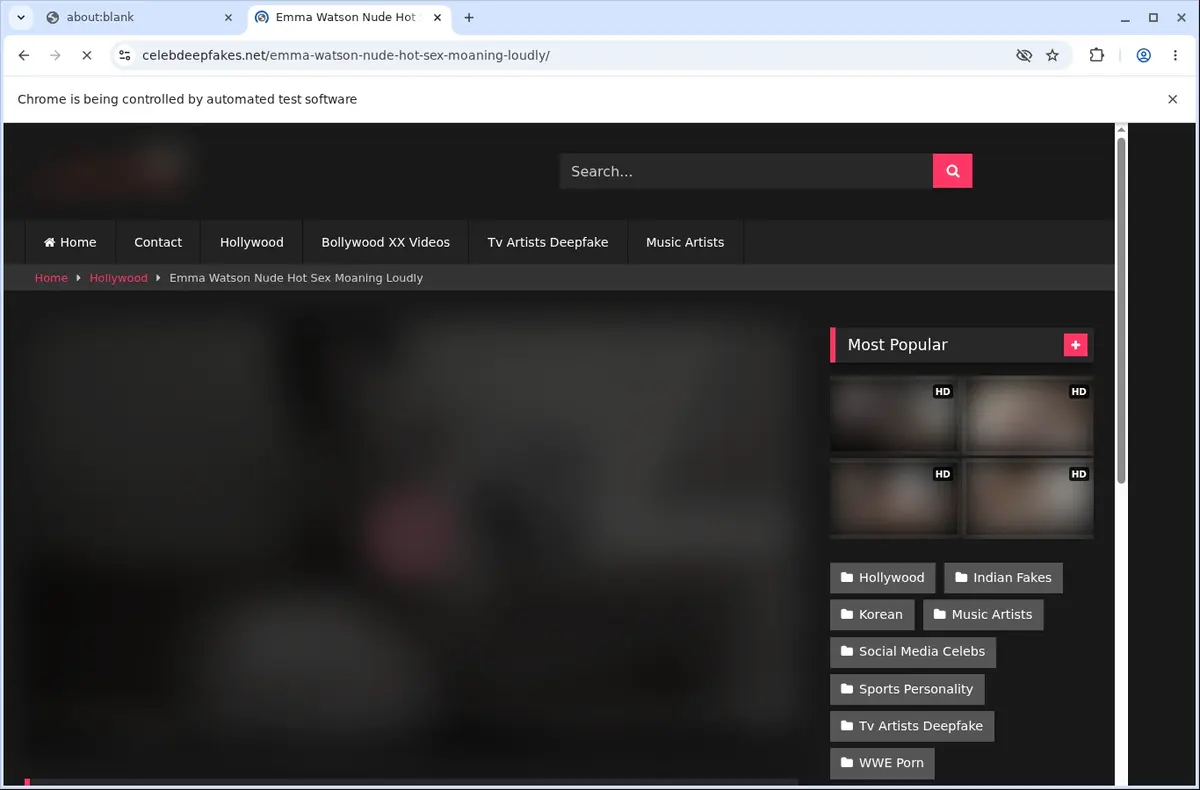 CelebDeepfakes Video Downloader page open in the browser