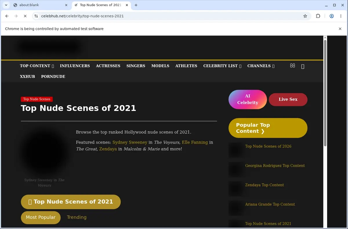 CelebHub Video Downloader page open in the browser