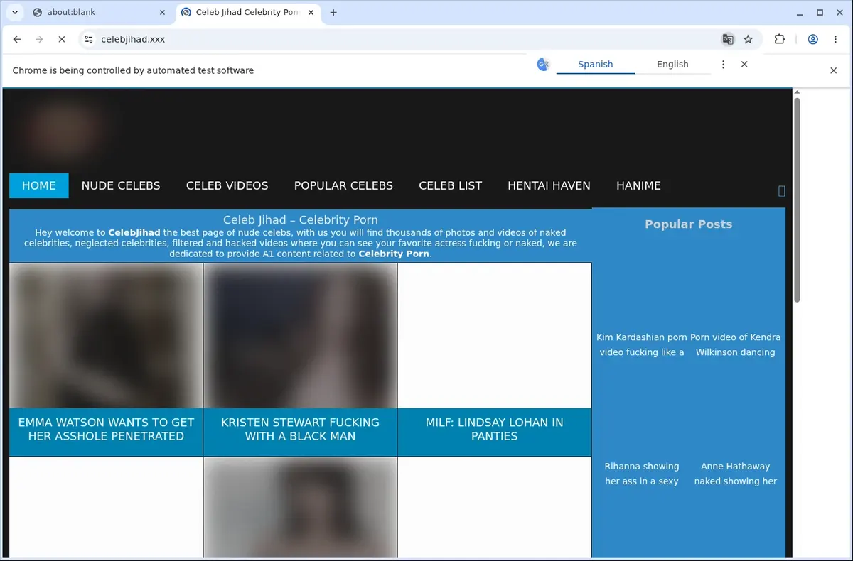 Celebjihad Downloader page open in the browser