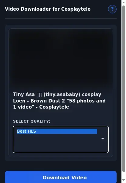 CosplayTele Downloader format dropdown options
