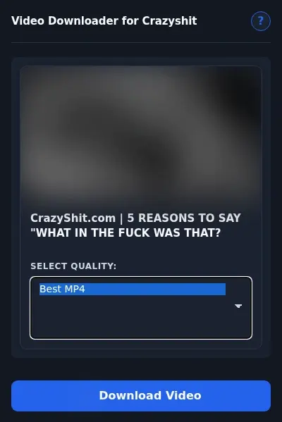 CrazyShit Video Downloader format dropdown options