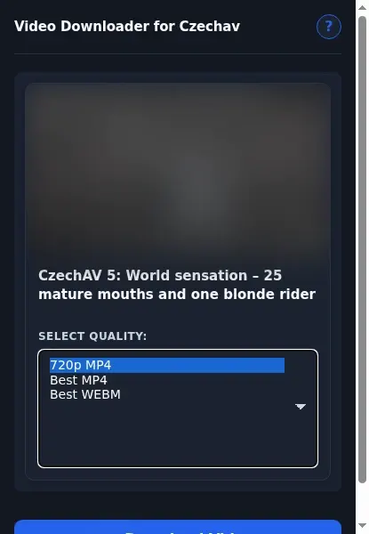 CzechAV Video Downloader format dropdown options