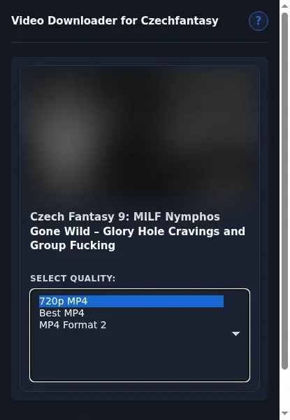 CzechFantasy Video Downloader format dropdown options