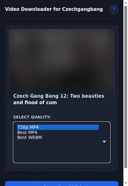 CzechGangbang Video Downloader format dropdown options