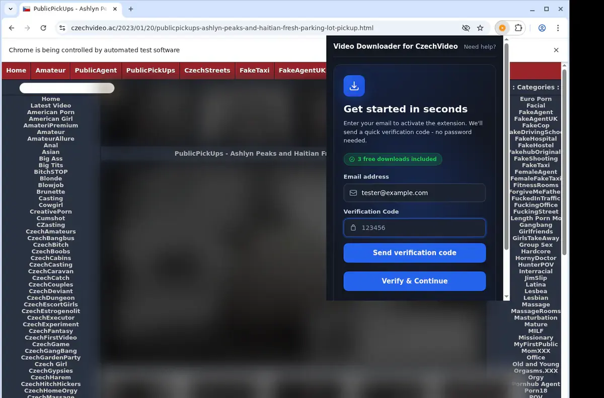 CzechVideo Downloader format selection and save step
