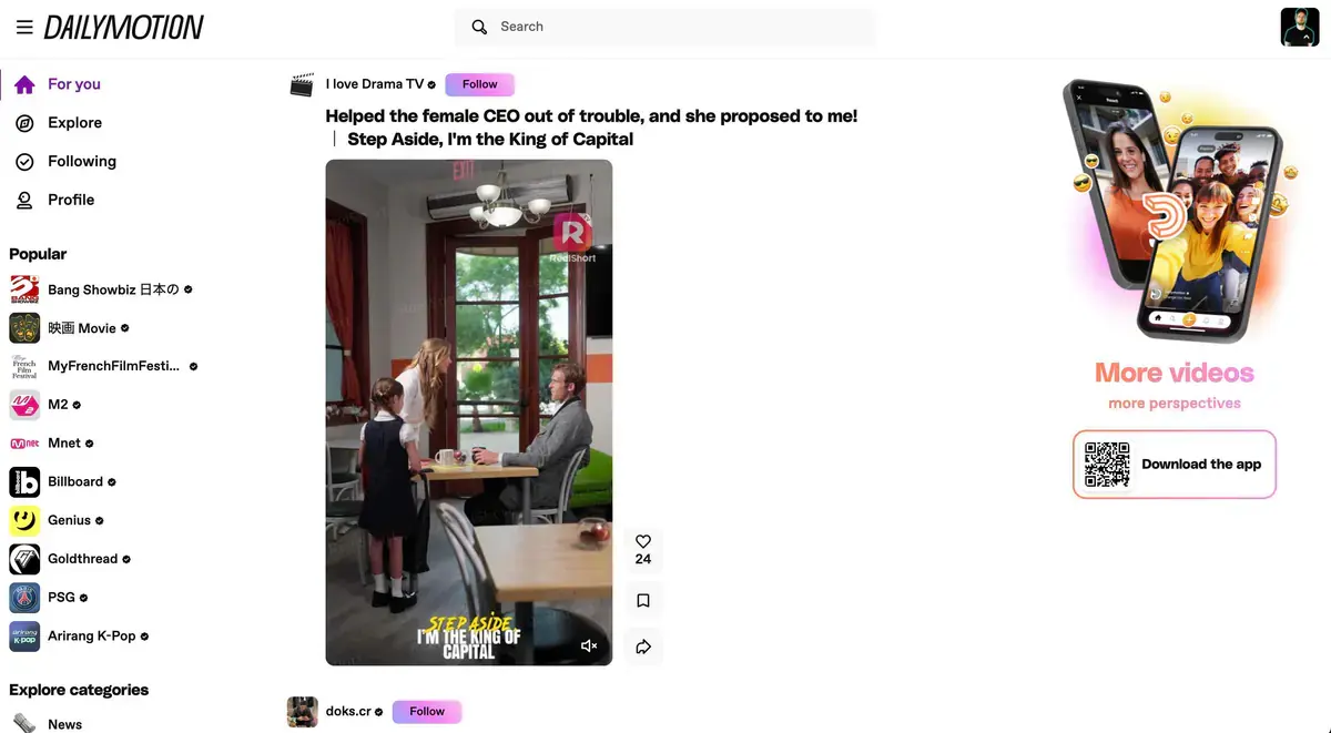 Dailymotion Video Downloader page open in the browser