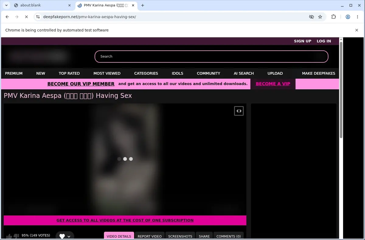 DeepfakePorn Video Downloader page open in the browser