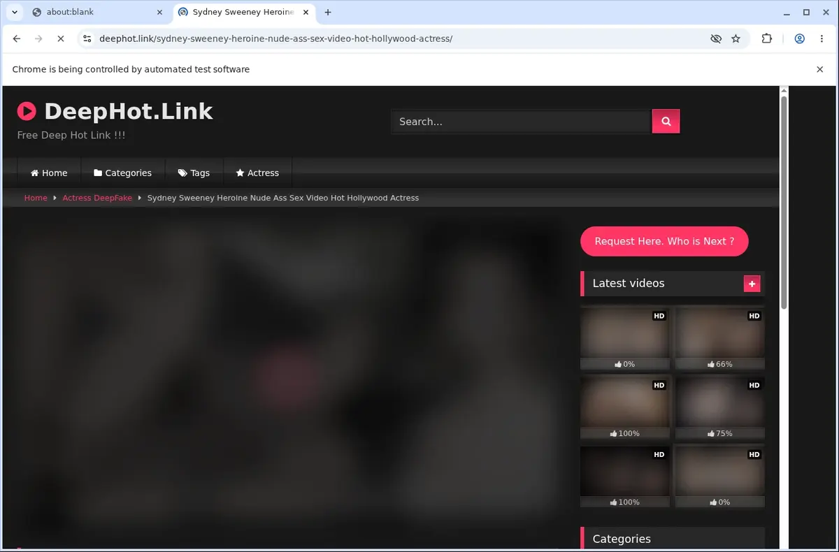 Deephot Video Downloader page open in the browser