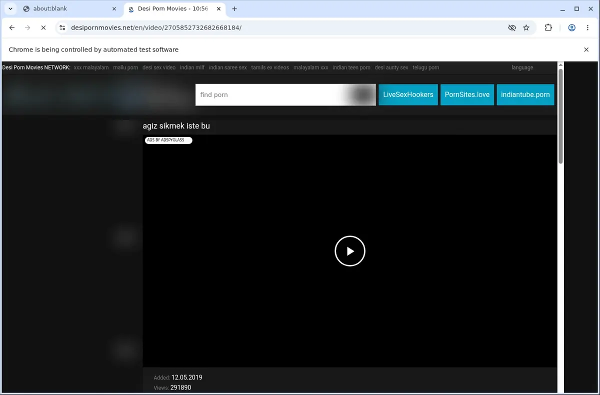 Desi Porn Movies Downloader page open in the browser
