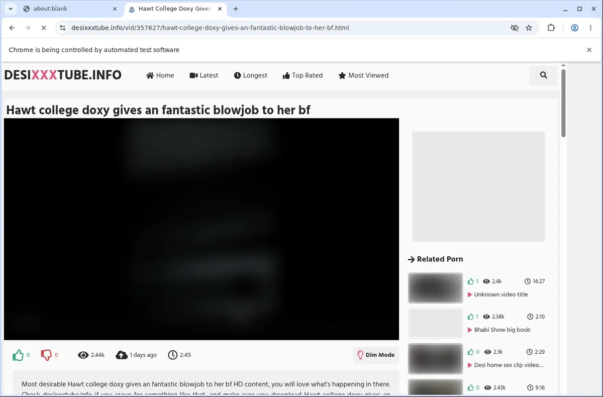Desi XXX Tube Video Downloader page open in the browser